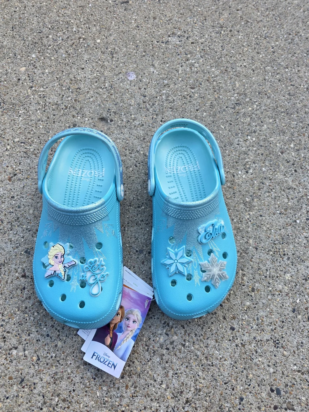 Croc X Disney Frozen Turquoise Kids Clog with Elsa Charms Youth 4y